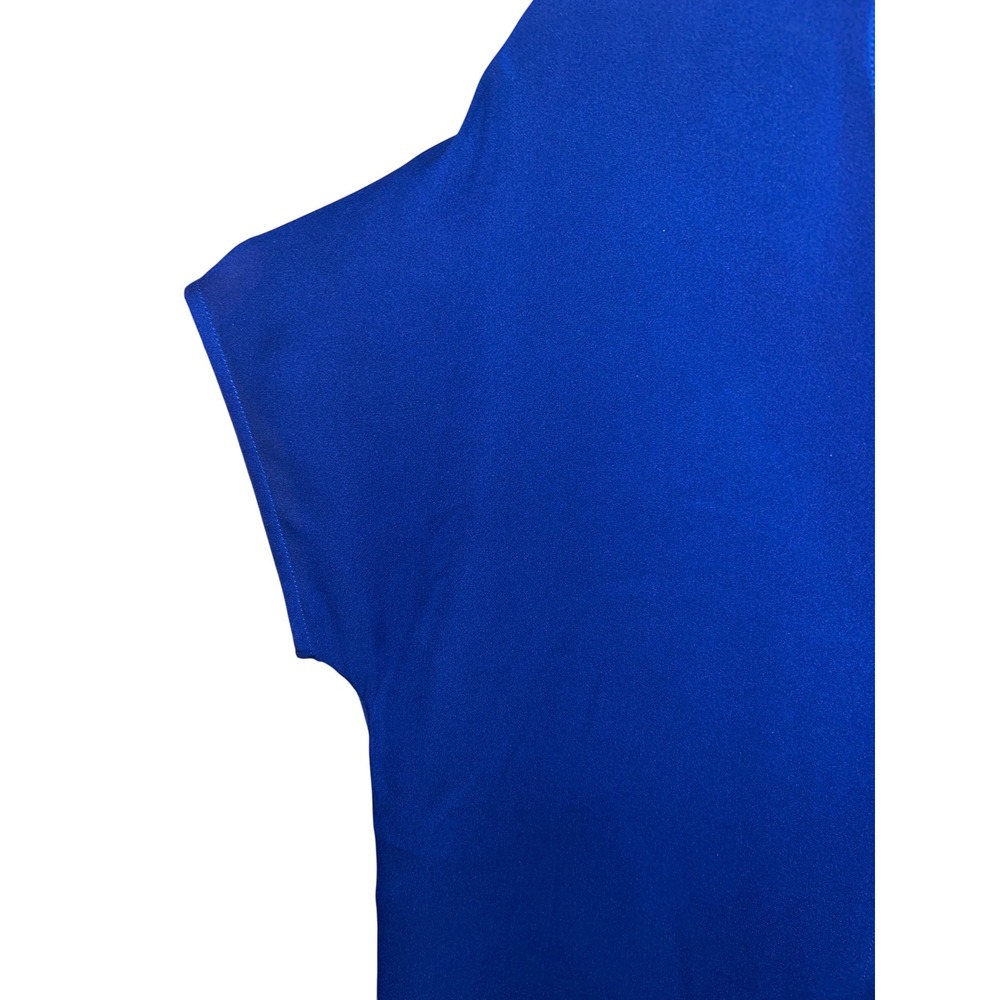 Vince Royal Blue 100% Silk Short Sleeve Button Down Blouse Top Small - Picture 5 of 8